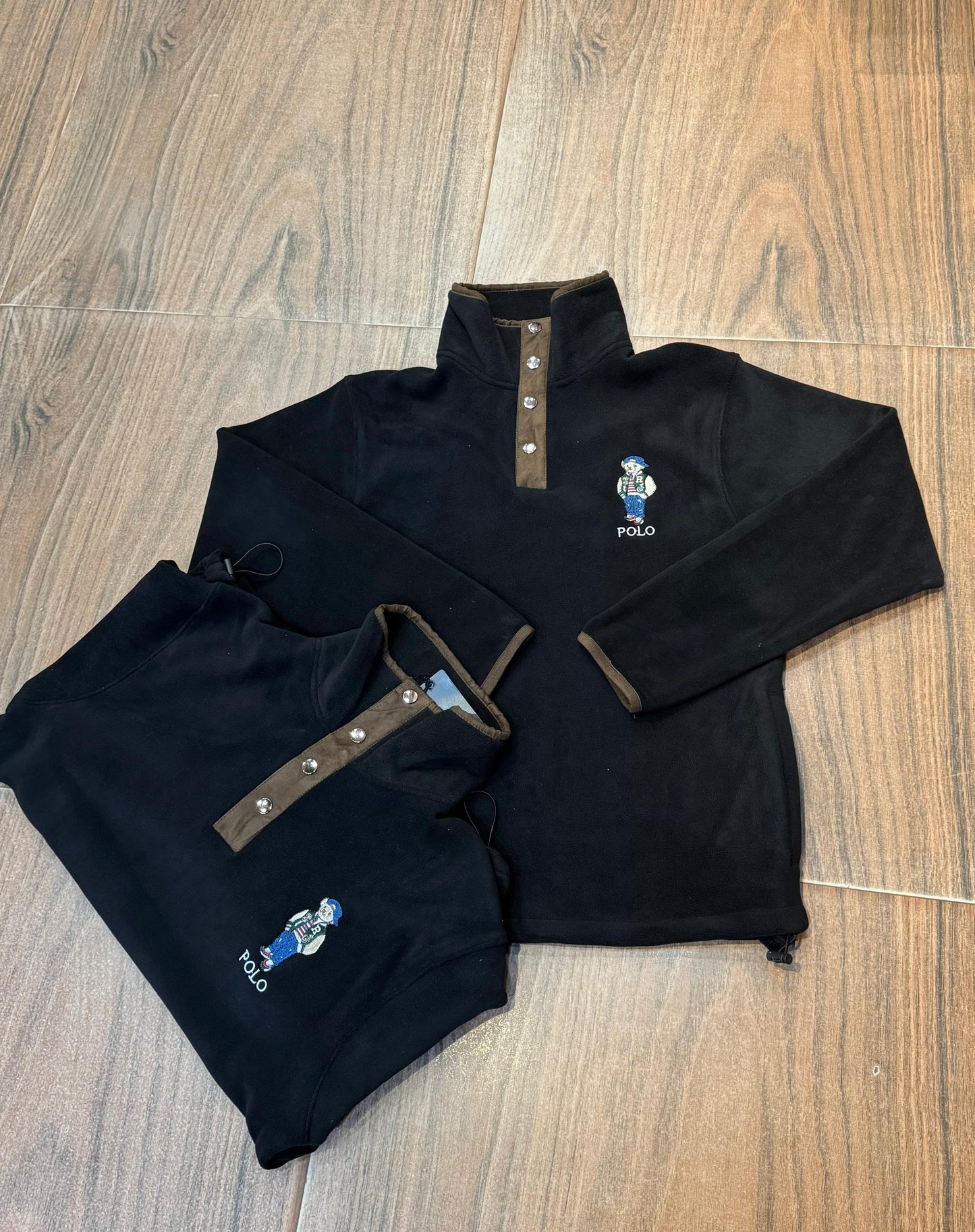 SWEATSHIRT : RL POLO COLLAR SWEATSHIRT BLACK